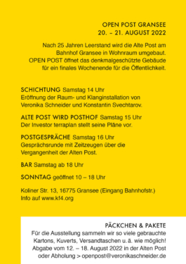 Open Post Gransee 2022 Programm